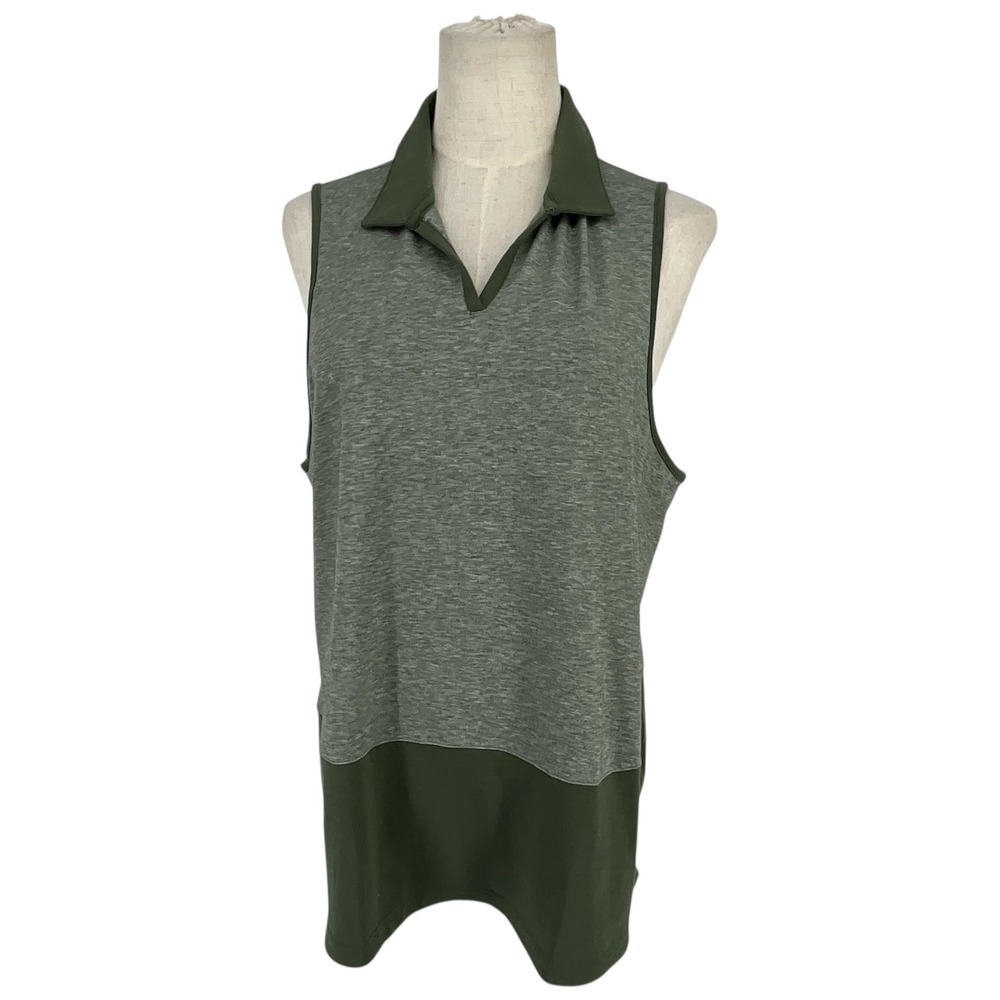 Puma Womens Golf Polo Shirt Sleeveless Green DryCell UPF 50 Size XL